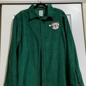 Disney Parks Mickey Christmas Corduroy Button-Up